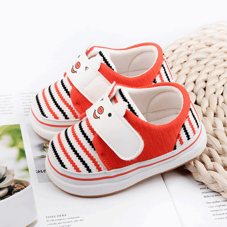 0-2 baby toddler shoes soft bottom striped cotton - Mubimart