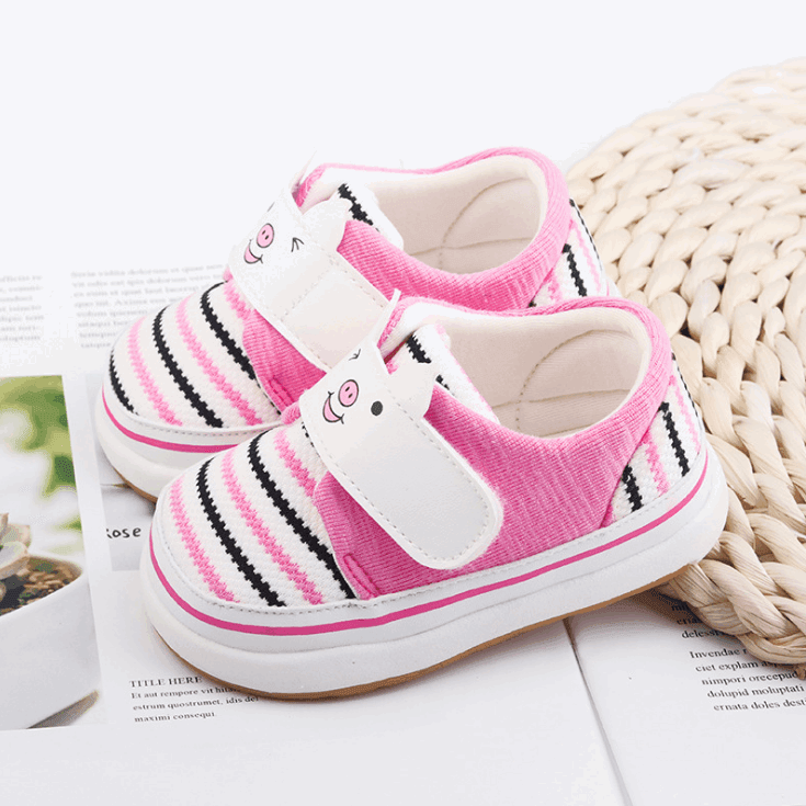 0-2 baby toddler shoes soft bottom striped cotton - Mubimart