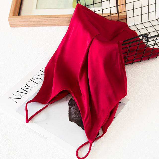 Summer Crop Top Women Camis Silk Satin Tank Top Women - Mubimart
