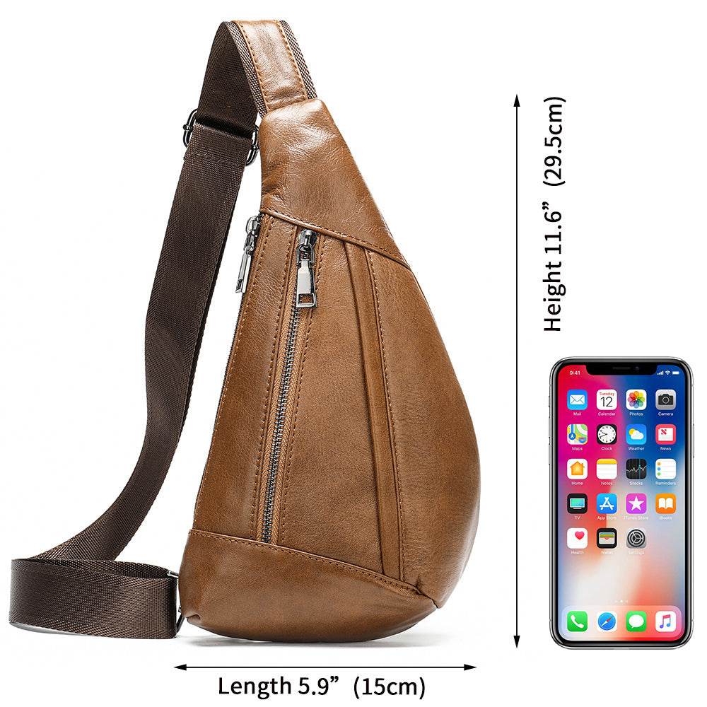 Shoulder Bag Leather Chest Bag Shoulder Messenger - Mubimart