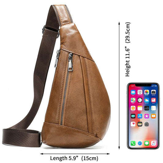 Shoulder Bag Leather Chest Bag Shoulder Messenger - Mubimart