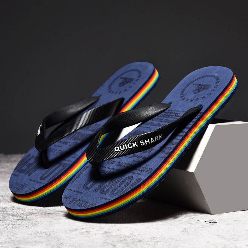 Flip Flops Men's Non-slip Flip-flop Beach Slippers - Mubimart