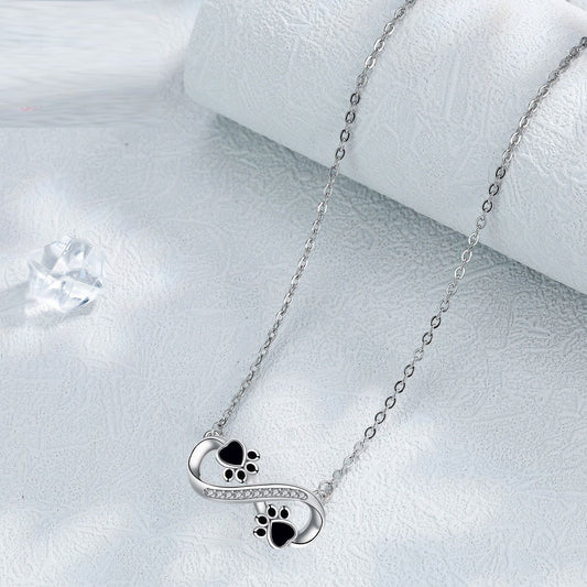 European And American Unlimited Symbol Pet Footprints Fashion Design Footprints Personalized Necklace For Women