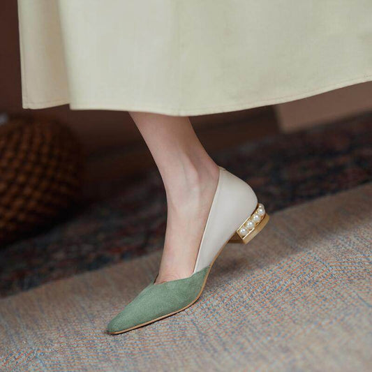 New Leather Women's Fairy Style Pointed Toe Flat Shoes - Mubimart