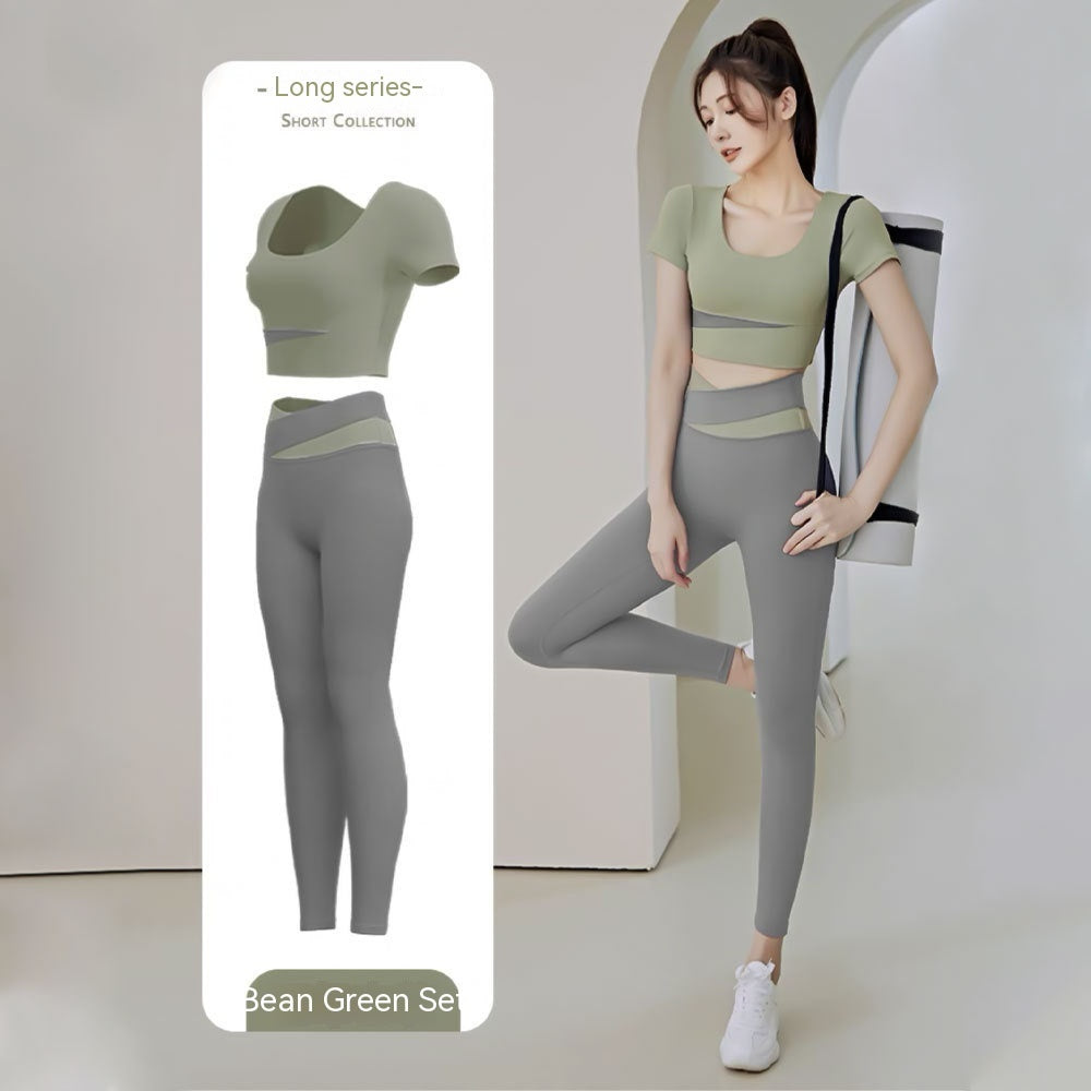 Women's One-piece Chest Pad Top Pants Workout Clothes Suit - Mubimart -  