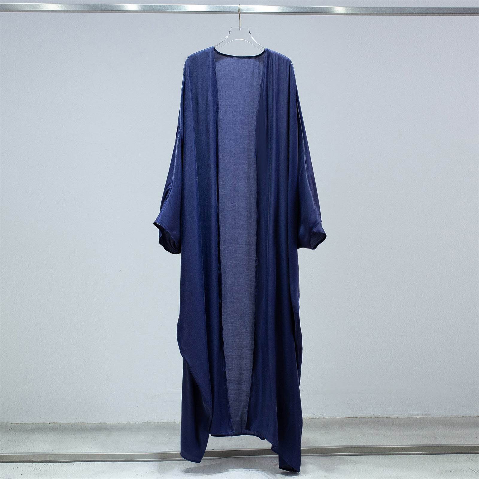 Fashion Casual Bright Silk Cardigan Plus Size Robe Batwing Sleeve - Mubimart