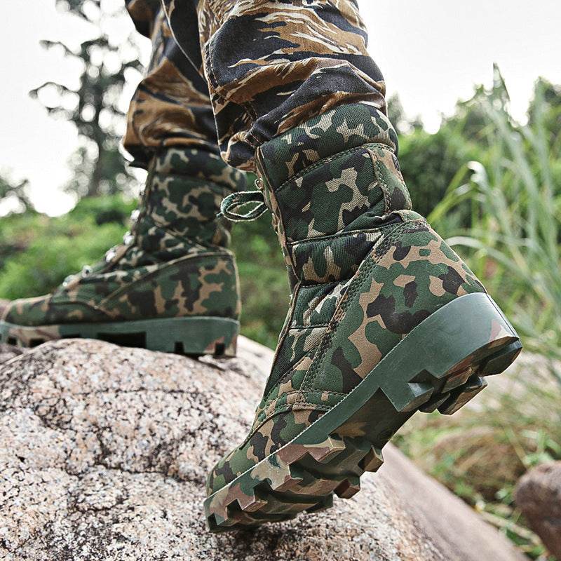 Factory Direct Sales Alang Combat Boots High Top Tactical Desert Boots Outdoor Training Non Slip Wear Resistant Hiking Boots - Mubimart