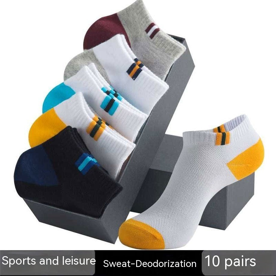 Male Socks Deodorant And Sweat-absorbing Short Low-top - Mubimart -  