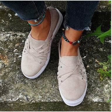 Plus Size Lady Causal Shoes Women Slip-On Loafers - Mubimart