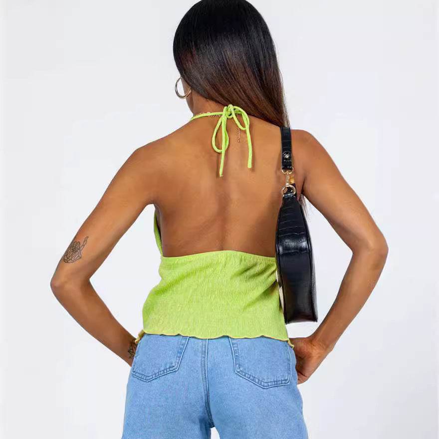 Women's Vest Camisole Sexy Lace-up Drawstring Camisole - Mubimart