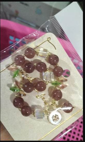 Strawberry Quartz Beaded Bracelet For Women - Mubimart