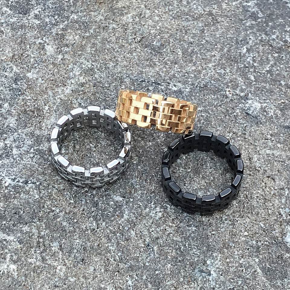 Jewelry Titanium Steel Hollow Chain Ring Men And Women Stainless Steel - Mubimart