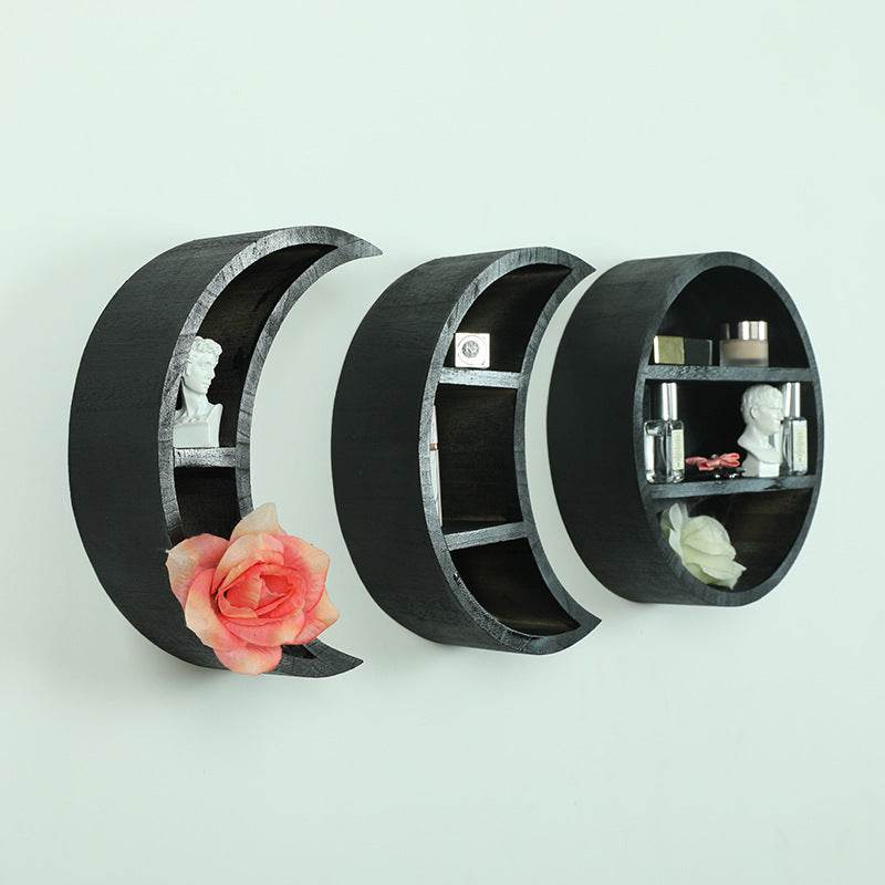 Crystal Shelf Wooden Moon Decoration Shelf - Mubimart