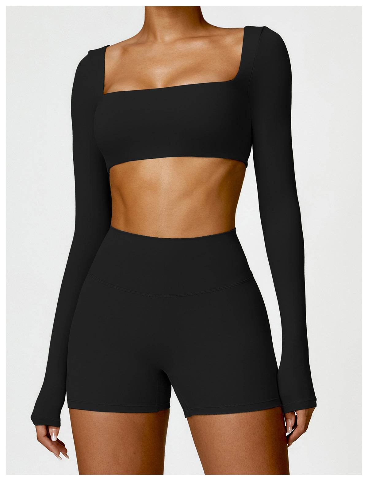 Women's Tight Long Sleeve Yoga Wear Running Workout T-shirt Top - Mubimart