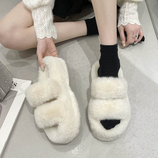 Thick Soled Wool Slippers For Women - Mubimart