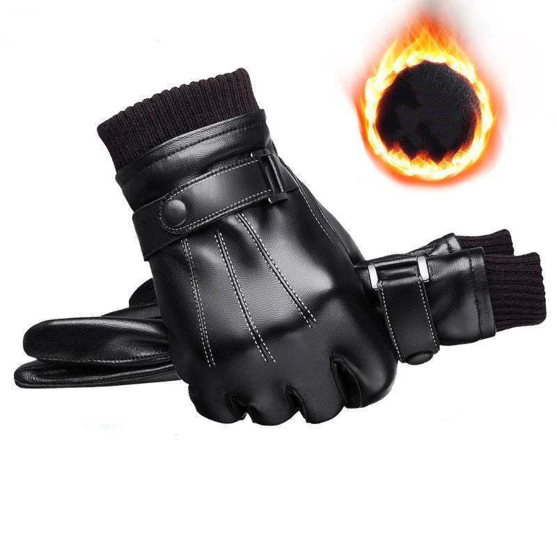 New Men's Touch Screen Leather Gloves - Mubimart