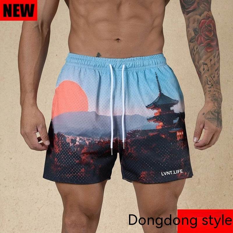 American Casual Shorts Exercise Workout Pants - Mubimart