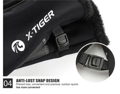 X-TIGER Winter-Touchscreen-Handschuhe, Vollfinger-Reißverschluss, Touchscreen, für Männer und Frauen, winddicht, warm, Radfahren, Sport, Fleece, Bergsteigen