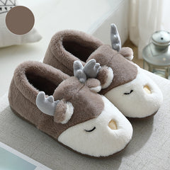 Christmas Shoes Winter Home Slippers Elk Plush Bedroom Slipper House Shoes For Women Men - Mubimart -  