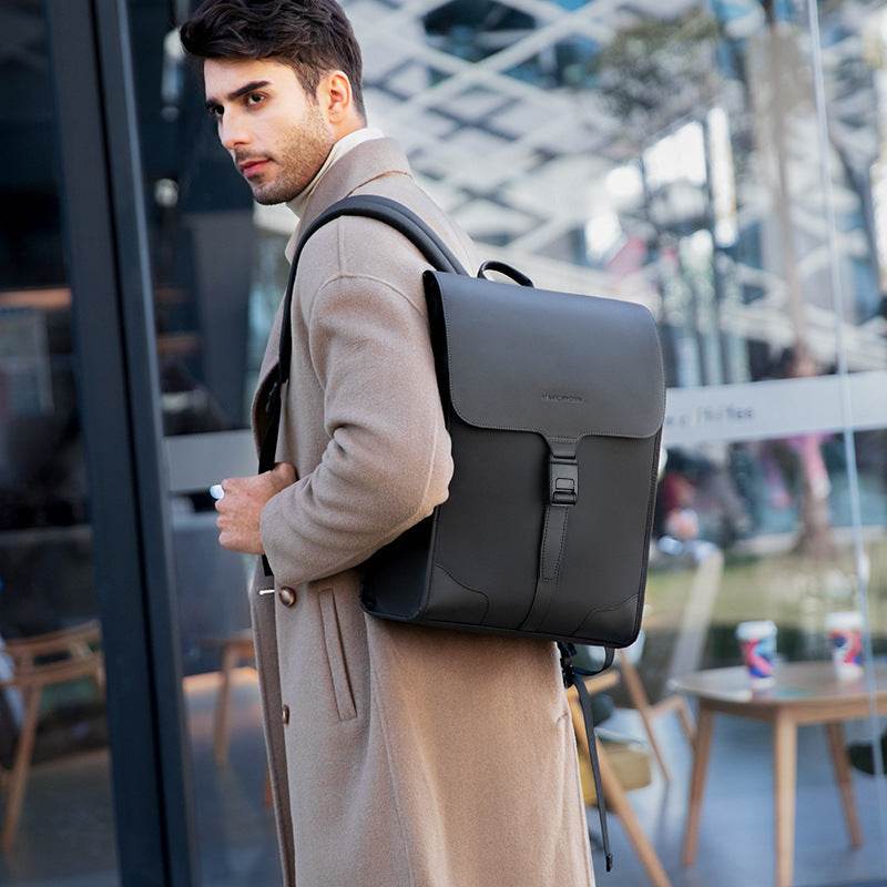 Mens Fashion Casual Magnetic Buckle Shoulder Bag - Mubimart