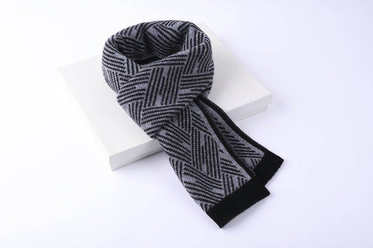Knitted 100 Pure Wool Scarf For Men And Women Winter Korean Style Atmosphere - Mubimart