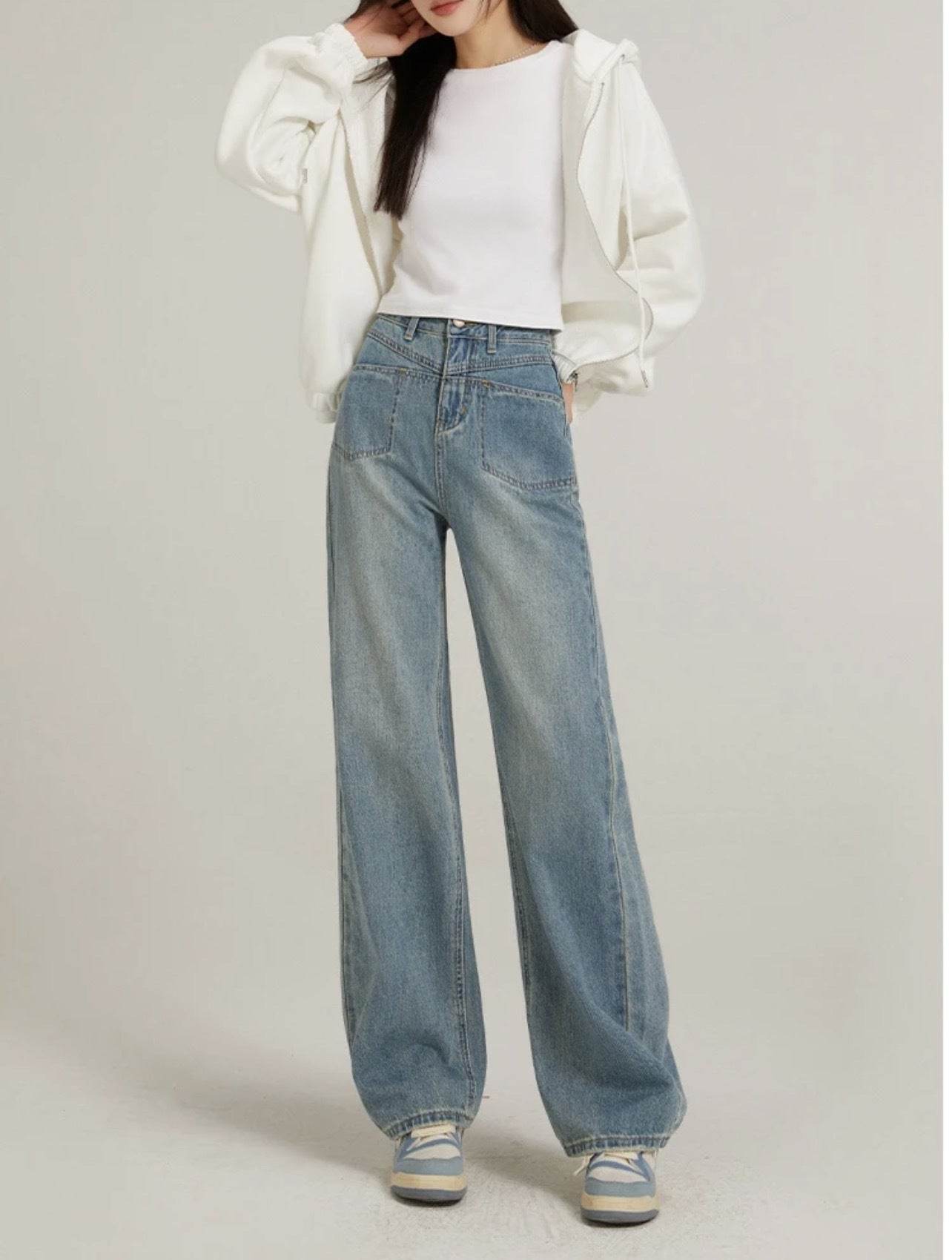 Fashion Personality Wide Leg Jeans For Women - Mubimart