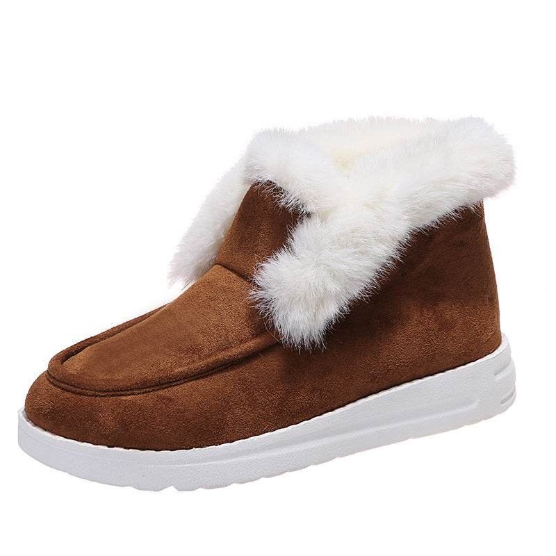 Snow Boots Warm Winter Shoes Plush Fur Ankle Boots Women - Mubimart