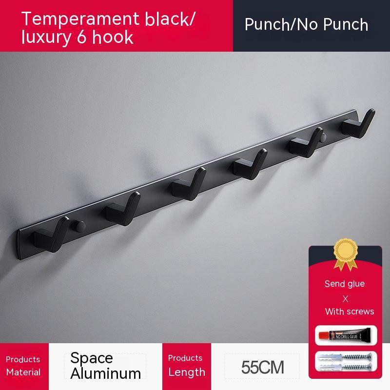 Punch-free Space Aluminum Coat Hook Toilet Coat Hook - Mubimart