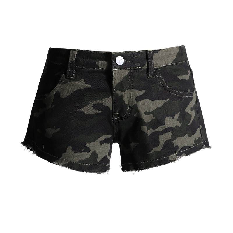 New Low Waist Camouflage Denim Super Shorts Women - Mubimart
