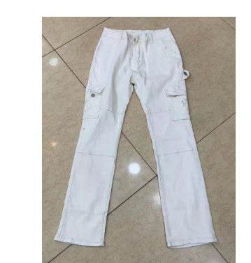 Straight Leg Cargo Pants Women High Waist Casual Baggy Pants - Mubimart