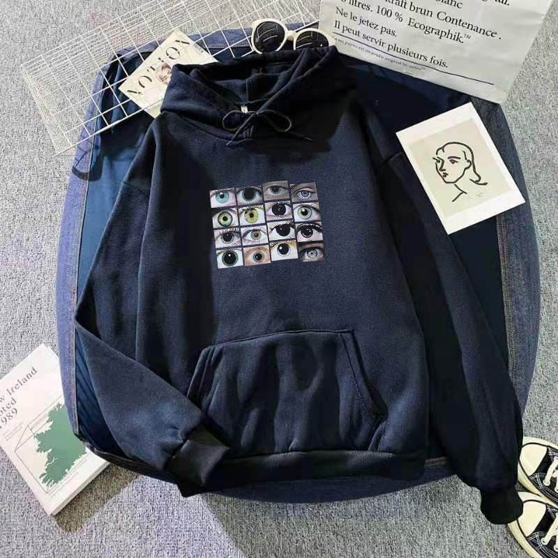 European And American Loose Long Sleeve Hoodie Plus Size Solid Color Sweatshirt - Mubimart
