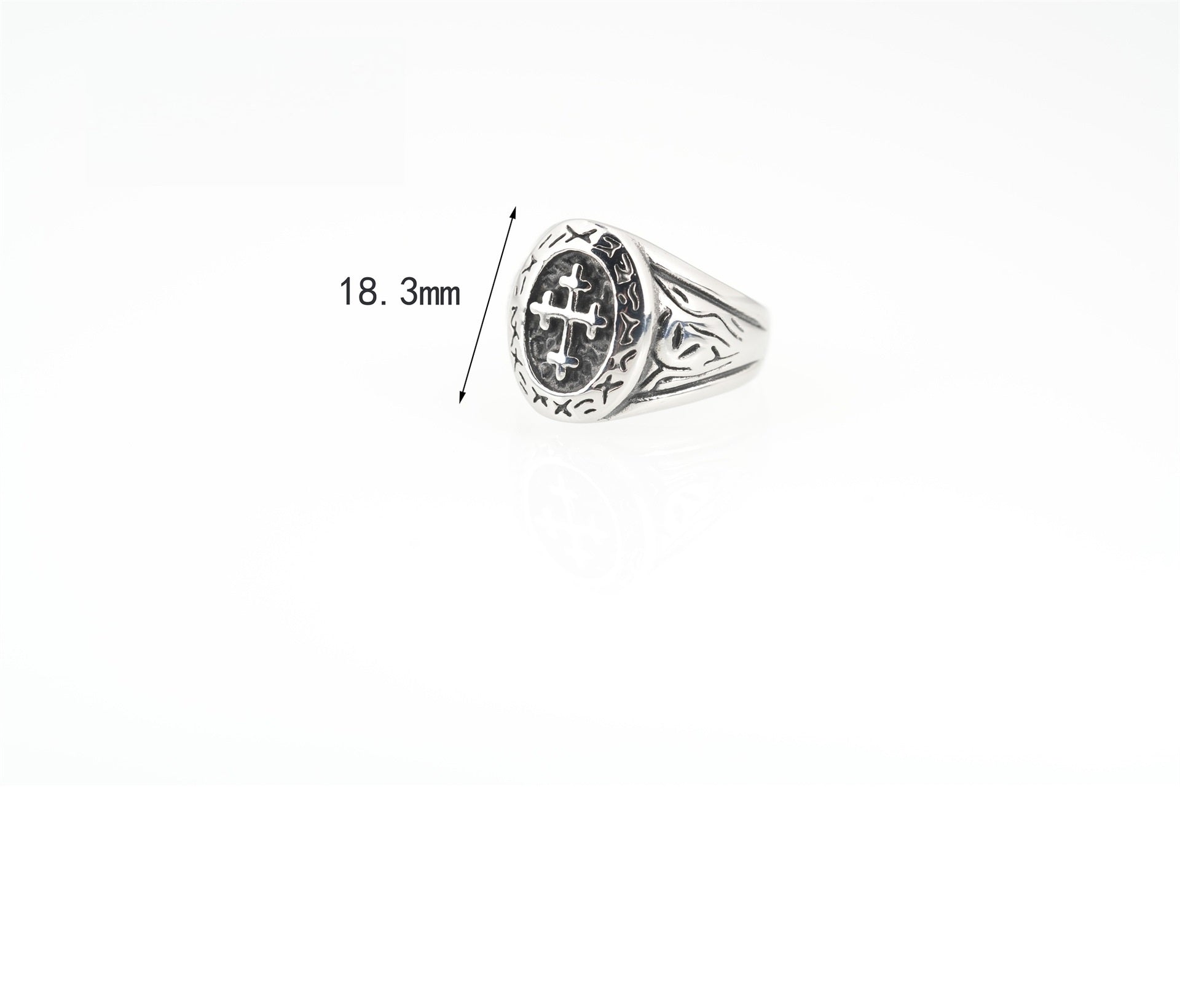 Modemerk Hip Hop Cool Retro Titanium Stalen Ring Voor Mannen