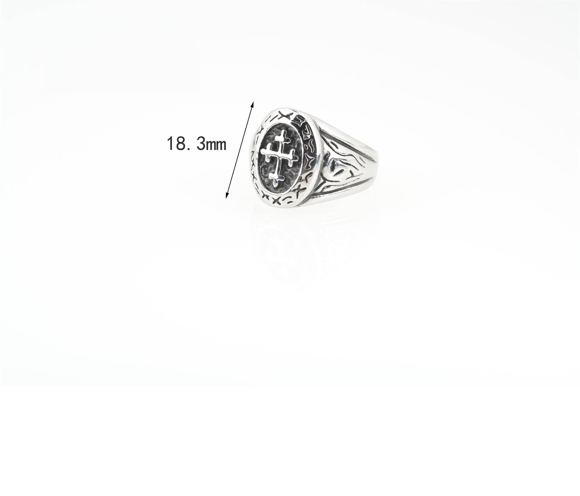 Fashion Brand Hip Hop Cool Retro Titanium Steel Ring For Men - Mubimart