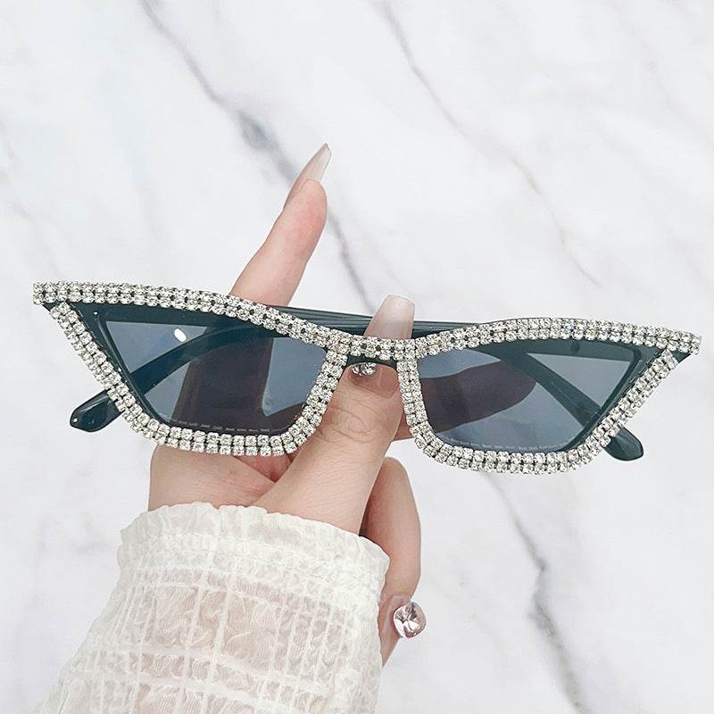Classic Cat Eye Diamond Sunglasses Handmade Diamond - Mubimart