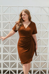 Plus Size Women's Solid Color Casual Holiday Dress - Mubimart -  