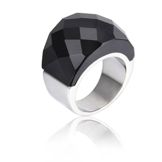 Titanium Steel Crystal Glass Ring For Men And Women - Mubimart