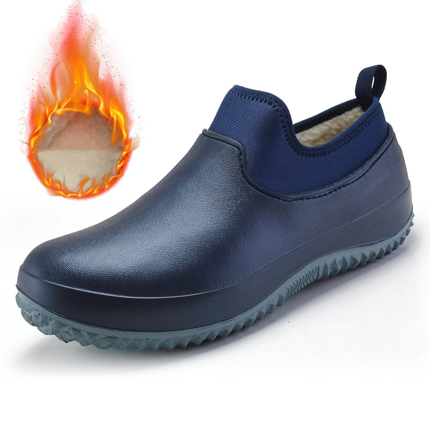 Unisex Winter Mens Rain Boots Warm Snow Boots Non-Slip Men - Mubimart