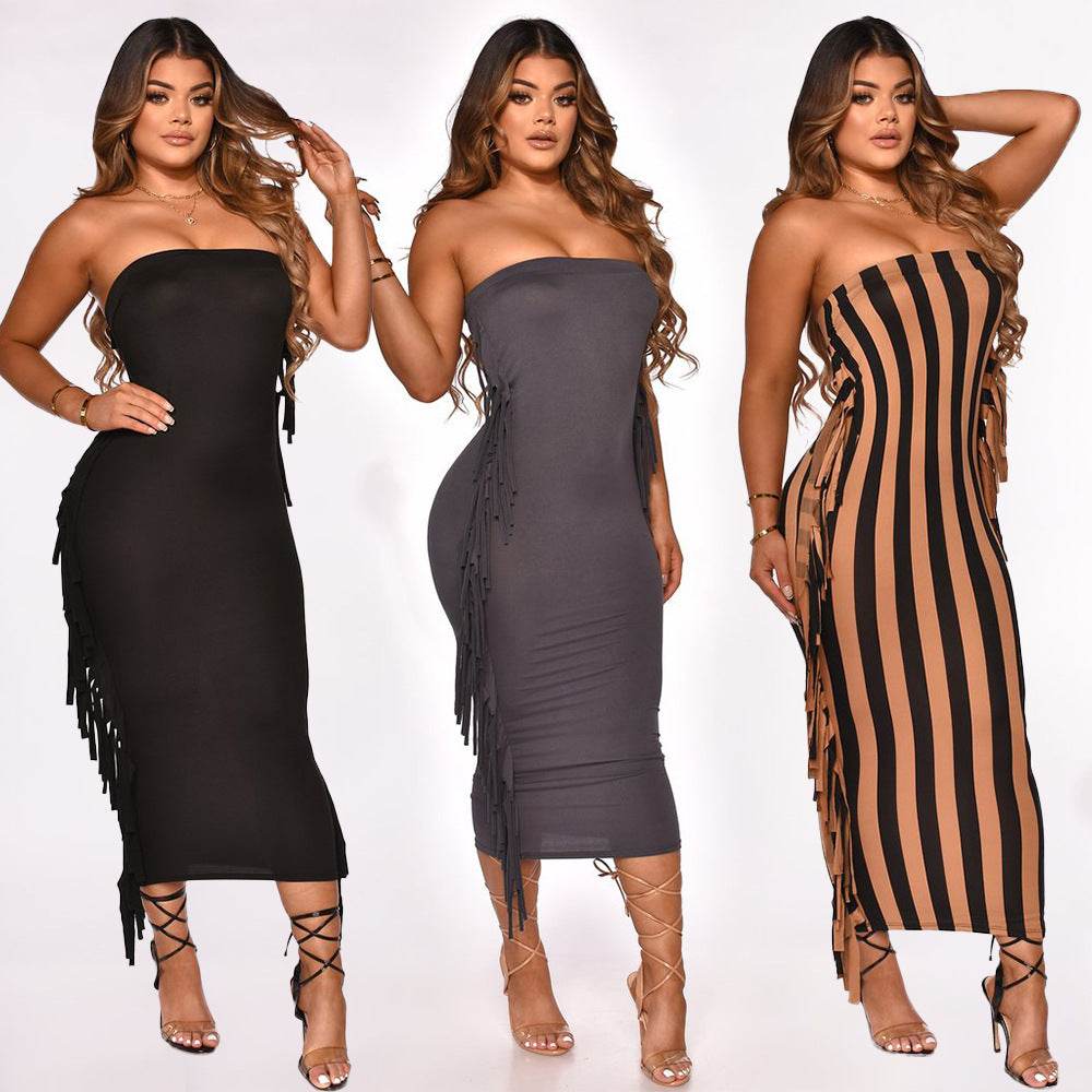 Women's Tight Dress Midi Dress - Mubimart