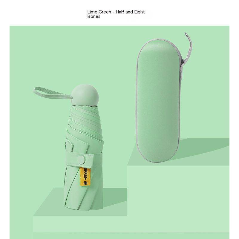 Mini Five-fold Umbrella Capsules Sun Umbrella Sun Protection UV Protection - Mubimart
