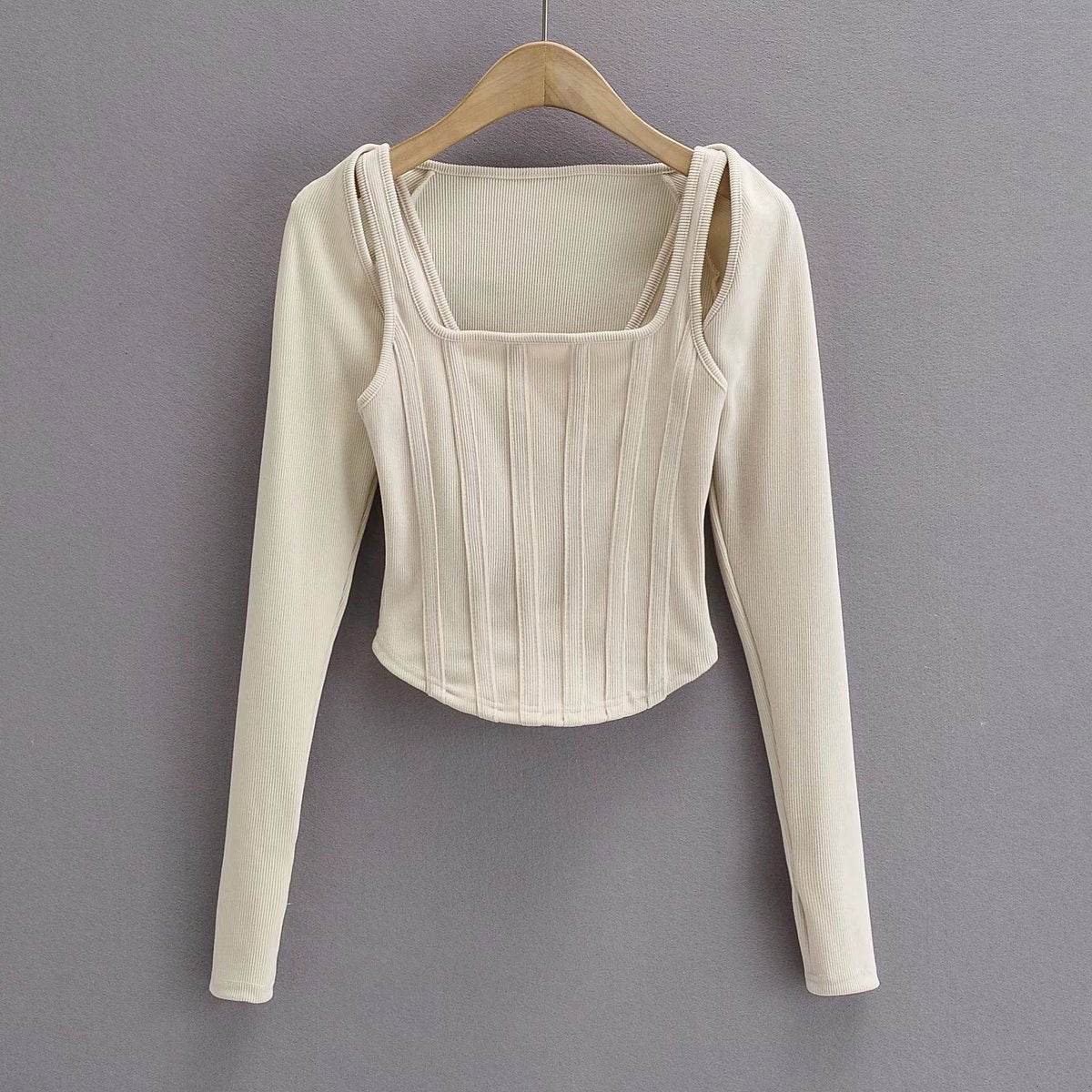 Corset Slim Navel Sling Two Piece Trendy Top - Mubimart