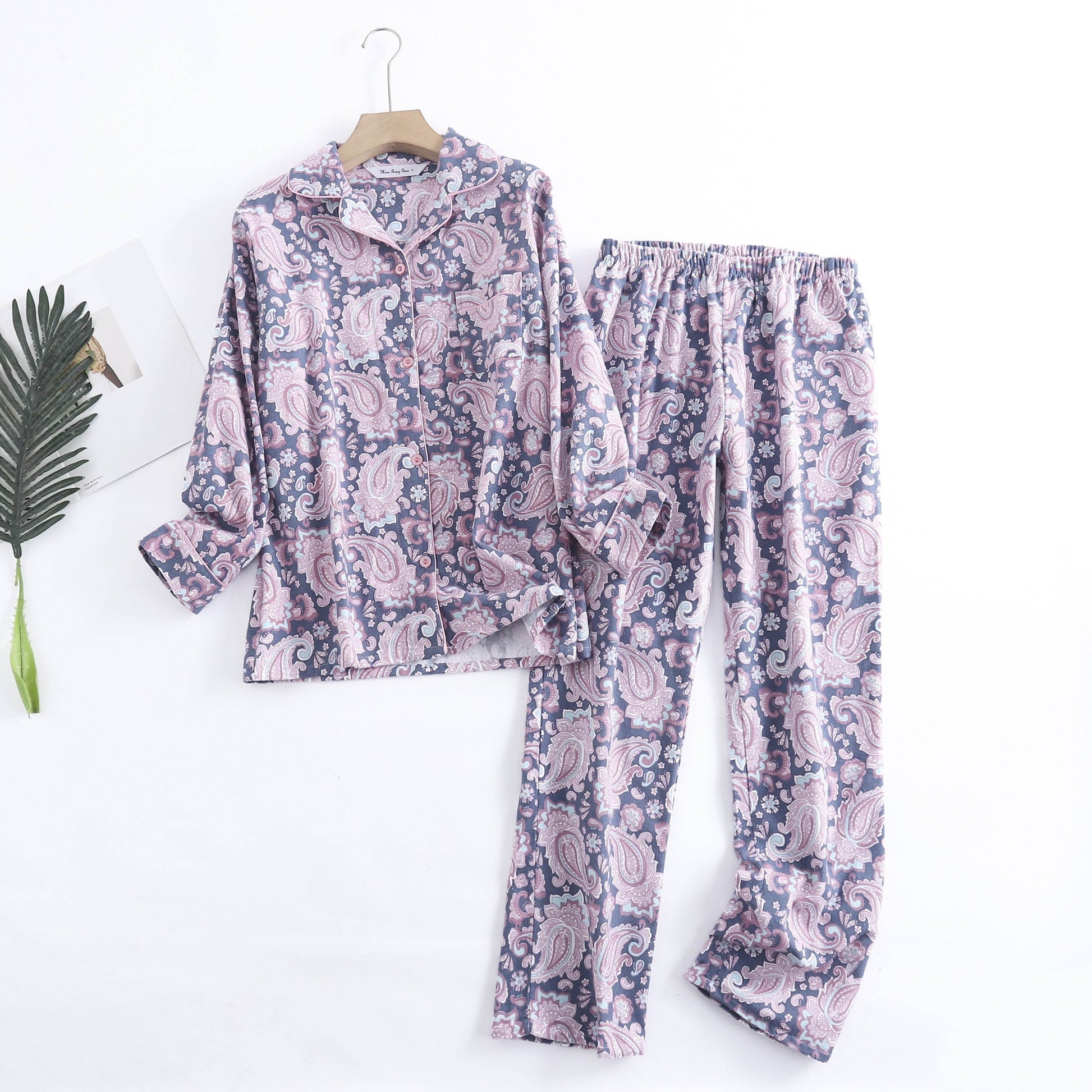 Women's Cotton Simple Pajama Suit - Mubimart