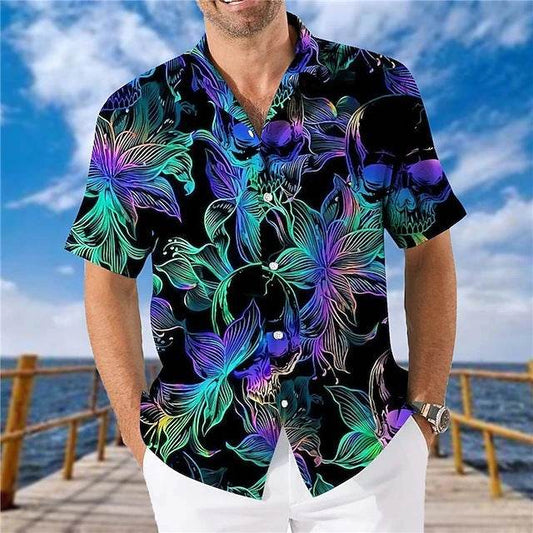 Men's 3D Casual Button-down Printed Shirt - Mubimart