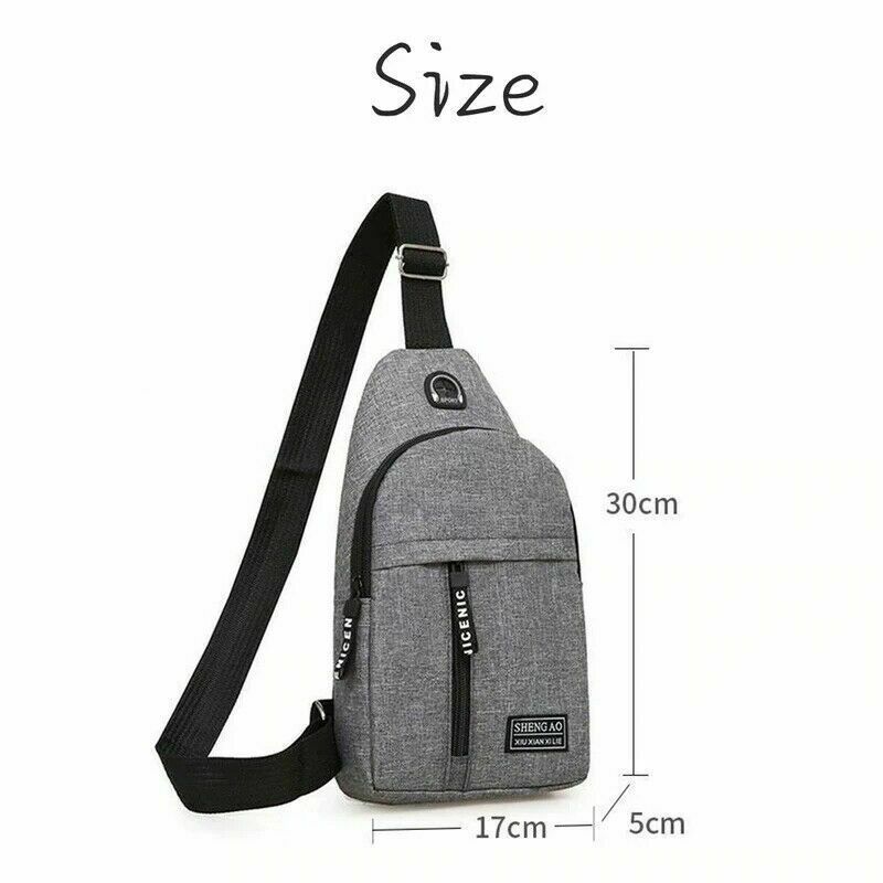 Herren Sling Bag Cross Body Handtasche Brusttasche Schultertasche Sport Reiserucksack Grau