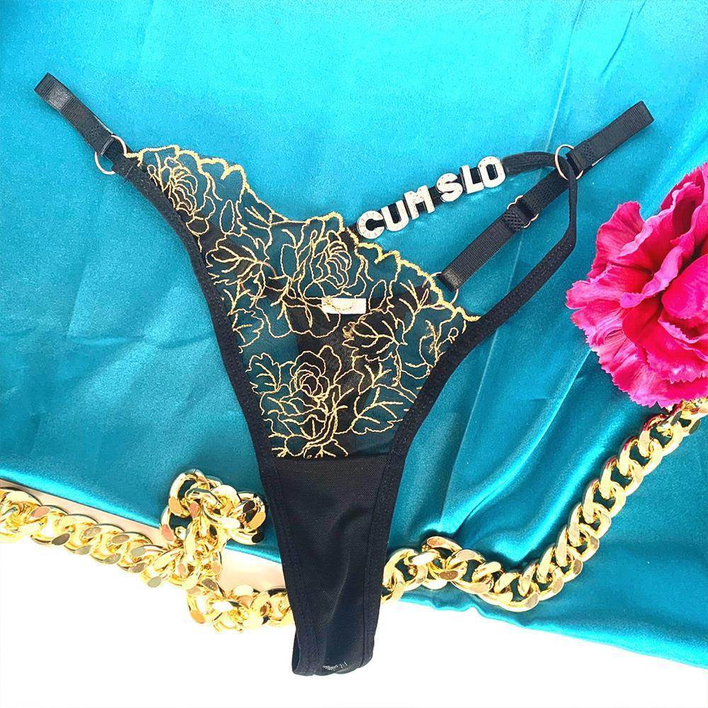 Women's Fashion Casual Letter Thong - Mubimart