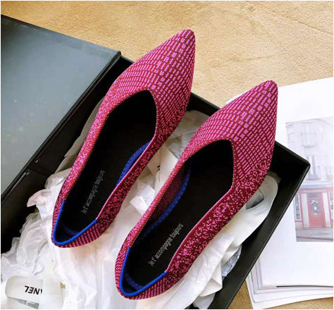 Women's Pointed Toe Casual Woven Flat Shoes