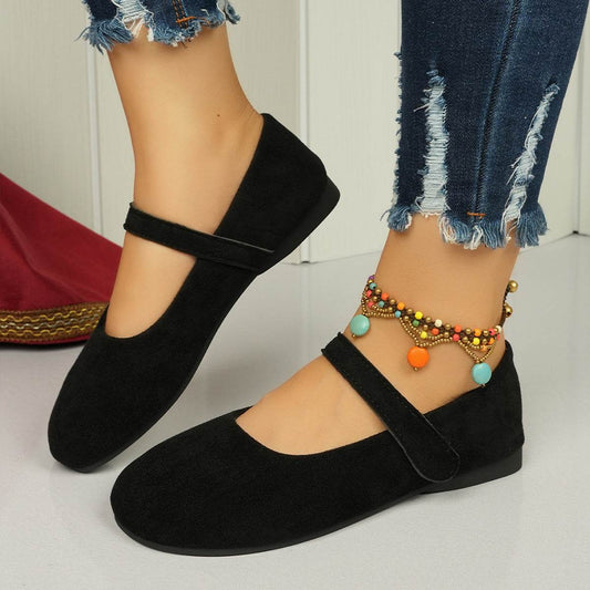 Soft Work High Heel Black Cloth Shoes - Mubimart