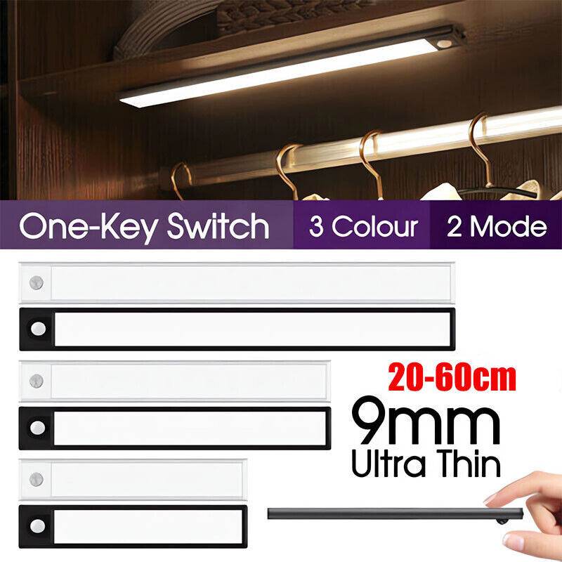 Dimmable LED Motion Sensor Under Closet Light Rechargeable Magnetic Cabinet Lamp - Mubimart