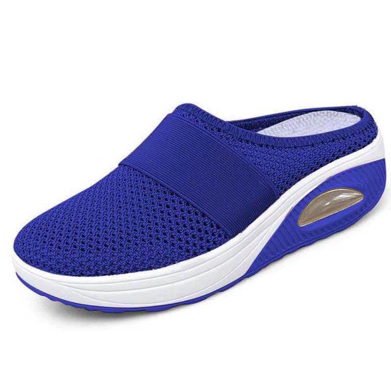 New Women's Slipper Head Large Size Thick Sole Sandals Platform Breathable Mesh Flat Shoes Women Flip Flops - Mubimart