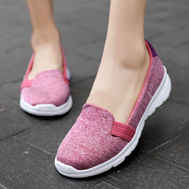 Soft Mesh Shoes Breathable Slip On Lazy Shoes Loafers Women - Mubimart