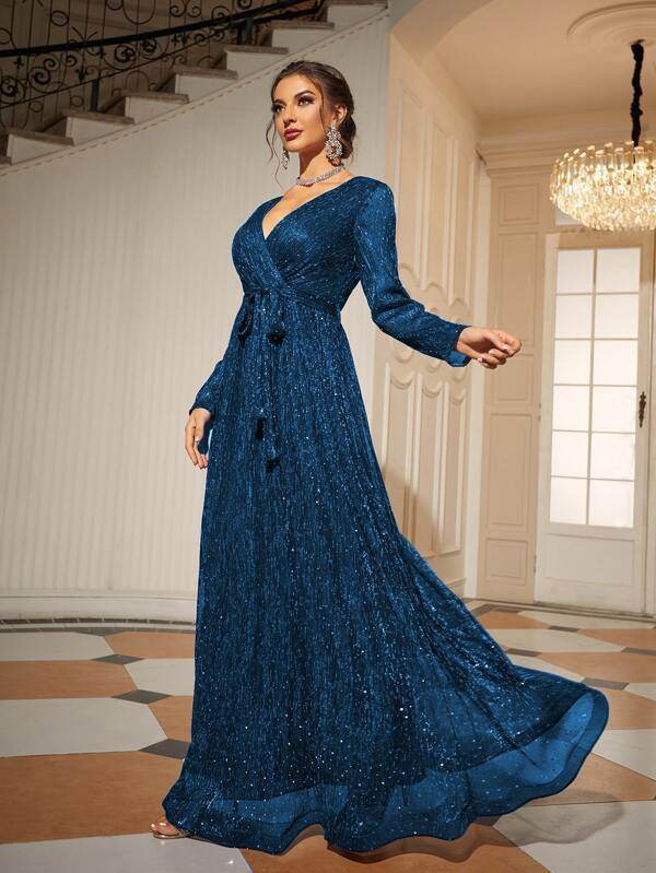 Lace Long Sleeve Prom Wedding Dress Backless - Mubimart